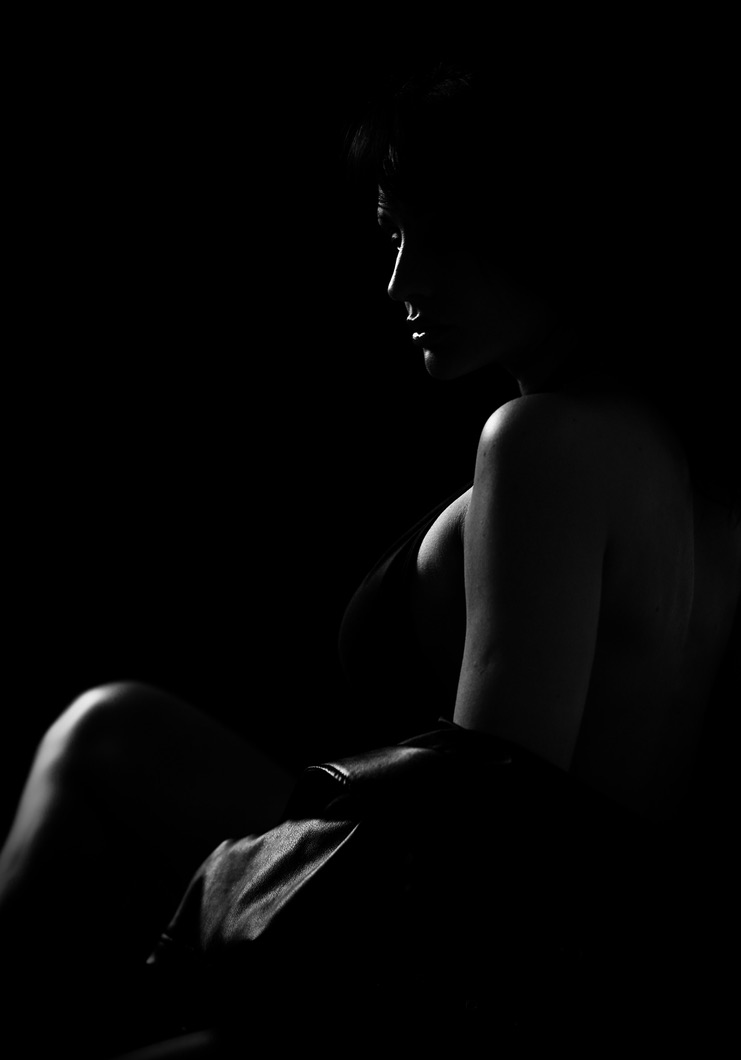 Minimal silhouette in deep shadow